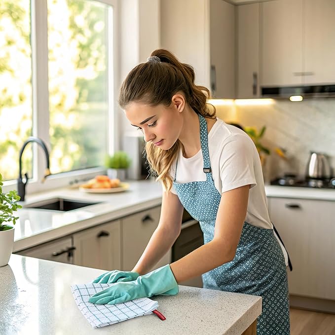 Homaxy 100% Cotton Dish Cloths, 8 Pack-12 X 12 Inches, Check Design Waffle Weave Dish Rags for Washing Dishes, Ultra Absorbent and Fast Drying Dishcloths, Teal