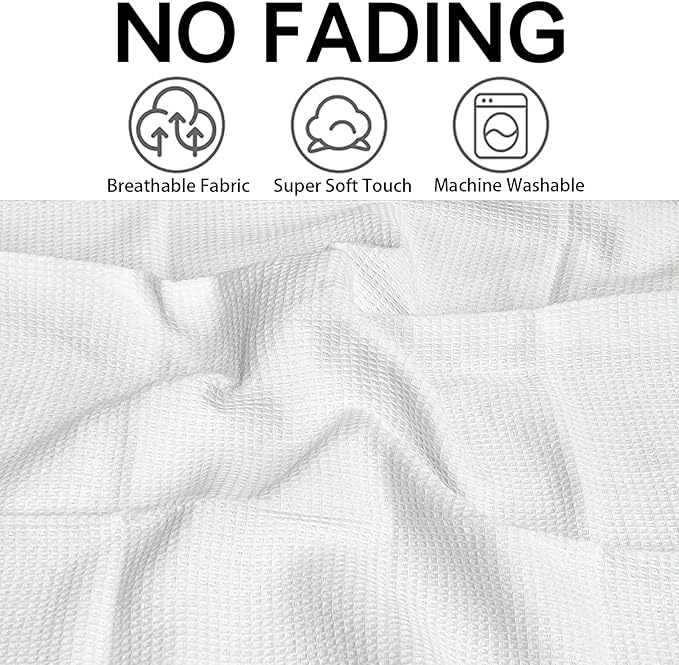 QUILTINA Dish Towels Set - 6 Pack White 17 x 25 Inches 100% Cotton Waffle Weave Kitchen Towels, Ultra Soft Absorbent Quick Dish Towels for Kitchen Cleaning and Drying