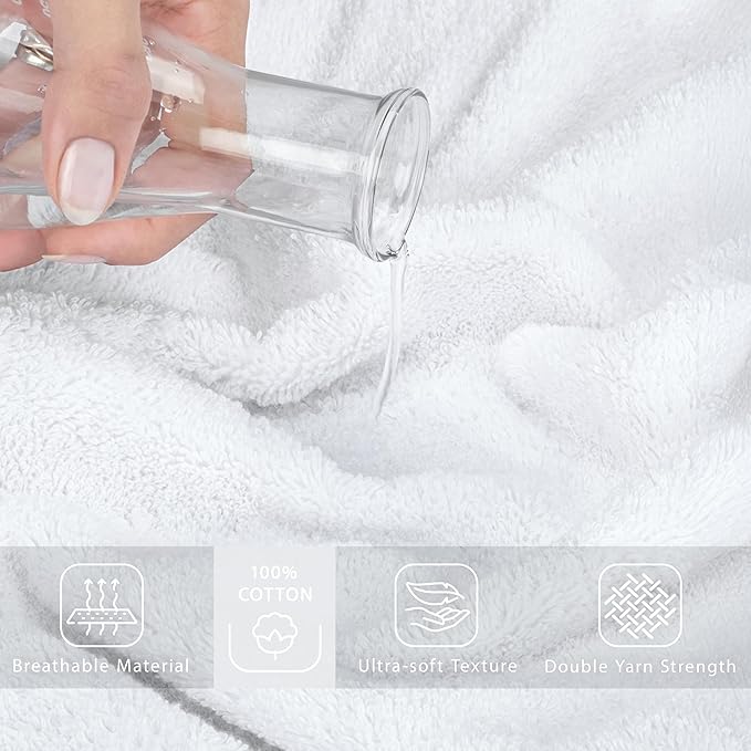 Cotton Paradise 100% Cotton 40x80 Oversized Bath Sheet, Extra Large Turkish Bath Towels for Bathroom, White Bathsheet