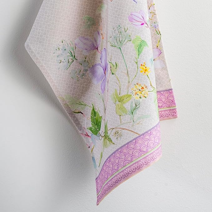 Maison d' Hermine Kitchen Towels Set of 3 100% Cotton 27.50" x 20" Reusable Cloth Tea Dish Towels Absorbent with Hanging Loop for Kitchen Gifts for Mothers Day Spring/Summer (Magnolia Mornings)