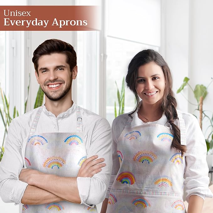 Maison d' Hermine 100% Cotton Apron for women with Pocket Kitchen Chef Apron for Men Cooking Mothers Day Gifts