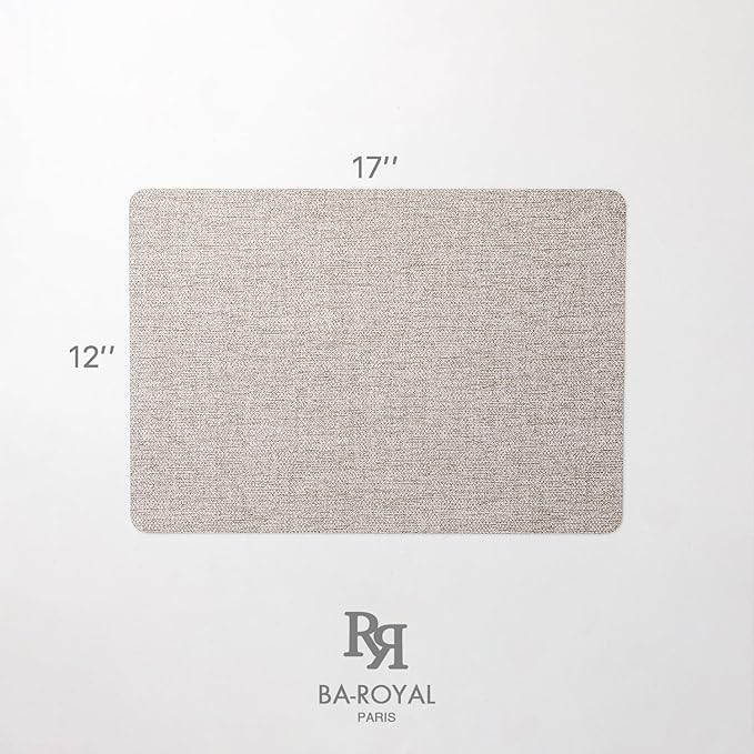 Faux Leather Placemats Set of 12 Vinyl Washable Wipeable Table Mats for Kitchen Dining Table Heat Resistant Waterproof Modern Indoor/Outdoor Placemats Non-Slip Easy Clean Place Mats (Mix Gray)
