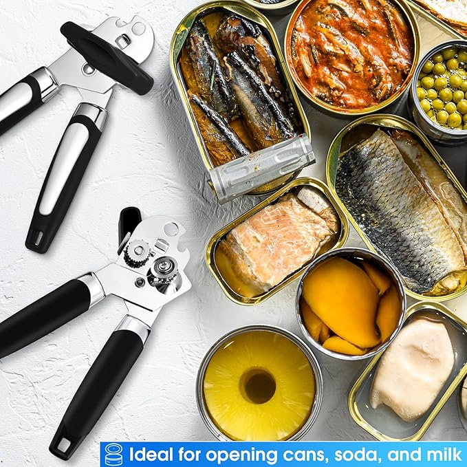 Gisafai 30 Pcs Manual Can Opener with Sharp Blade Smooth Edge Multifunctional Kitchen Gadget Handheld Openers Oversized Handheld Knob Can and Bottle Animals