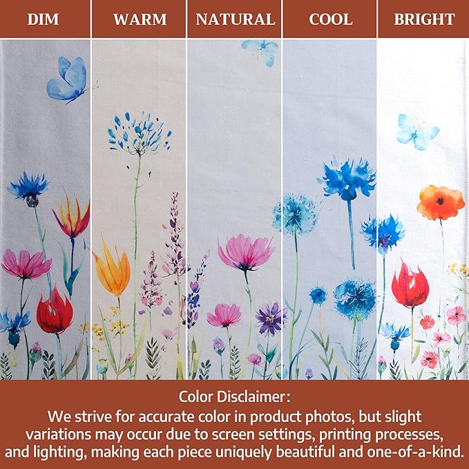 Maison d' Hermine Kitchen Towels Set of 3 100% Cotton 27.50" x 20" Reusable Cloth Tea Dish Towels Absorbent with Hanging Loop for Kitchen Gifts for Mothers Day Spring/Summer (Flower in The Field)