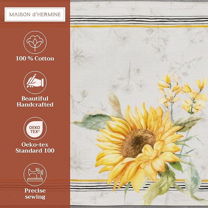 Maison d' Hermine Placemats Set of 4 100% Cotton Washable Cloth Place Mats Reusable Table Mats for Kitchen Dining Party Wedding Gifts for Mothers Day Spring/Summer (Candice, 13" x 19")