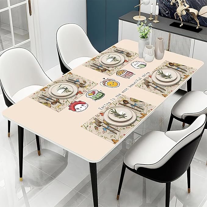 Placemats Set of 6, Vintage Nature with Birds and Butterflies Linen Place Mats,Modern Washable Table Placemats 12"x18" Heat Resistant Table Mats for Dining Kitchen Party Holiday Decoration
