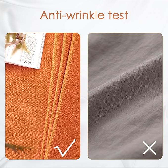 BALCONY & FALCON Rectangle Tablecloth Washable Wrinkle Resistant and Water Proof Table Cloth Decorative Linen Fabric Tablecloths for Dining Parties Kitchen Wedding and Outdoor (Vibrant Orange, 55x95)