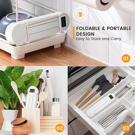 Folding Food Scale,Digital Kitchen Scale,Highly Accurate Compact Small Scale with LCD Display,Portable Food Scale Multiple Units Supported, Travel Scale for Measuring Intake of Healthy