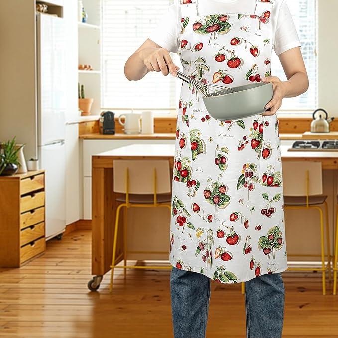 NEOVIVA Kitchen Aprons for Women with Pockets,Cooking Aprons for Women,Vintage Apron for Baking Gardening,Gifts for Mothers