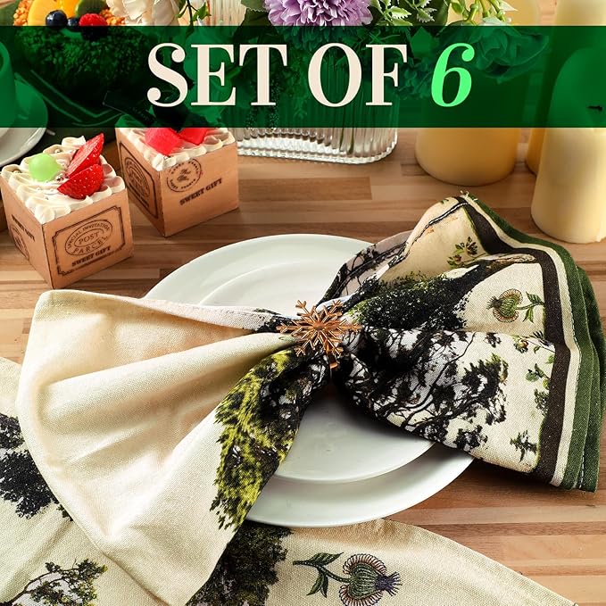Bencailor 6 Pcs Spring Floral Kitchen Towels Decorative Sets Dish Towels Absorbent Fast Drying Hand Tea Vintage Hanging Reusable Cleaning Dishcloths for Cooking Farmhouse Bathroom Accessory