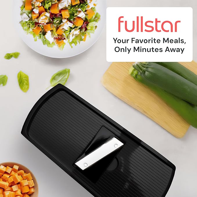 Fullstar Premium Vegetable Chopper and Mandoline Slicer - Food Chopper and Spiralizer with Container, Julienne Slicer, Fruit Slicer, Veggie Cutter, Kitchen Gadgets & Gift for Mom (14 in 1, Silver)