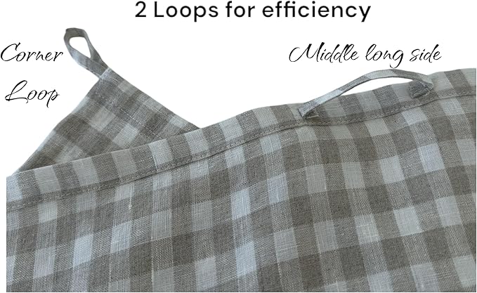 Eight Owls Stonewashed Linen Kitchen Dish Towels - 20 x 27 inch – 100% Pure Linen Tea Towel/Hand Towel - Set of 2 (Natural Check)