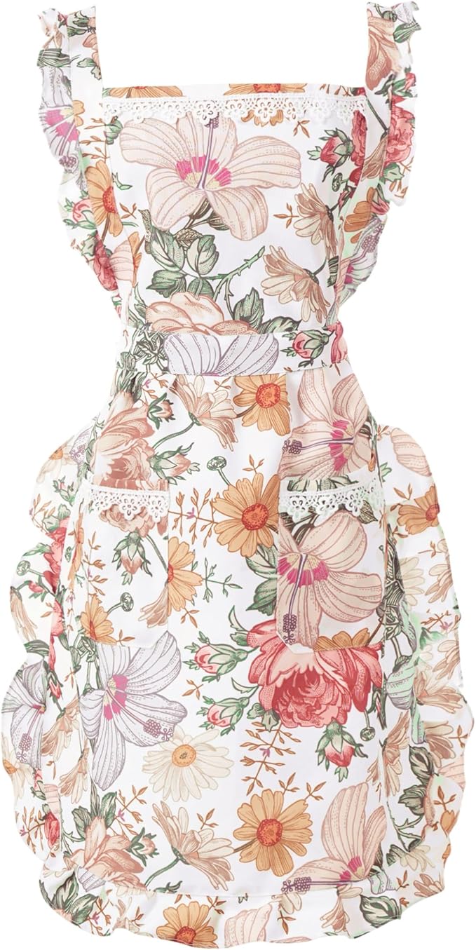Funny Aprons for Women with Pockets, Kitchen Cooking Grilling Bbq Cute Chef Apron, Mothers Day Birthday Gifts for Women