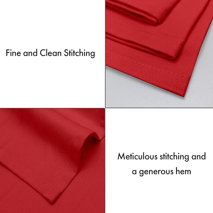 Ruvanti Cloth Napkins Set of 12, 100% Cotton High GSM 18x18 Inches Soft, Washable, Highly Durable & Absorbent, Perfect for Parties, Christmas, Thanksgiving Dinners – Flame Scarlet