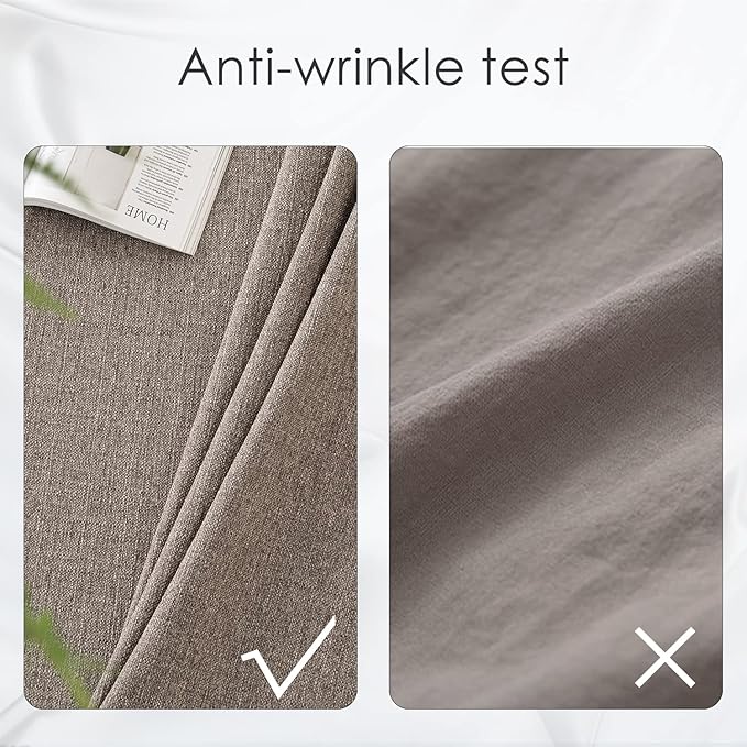 BALCONY & FALCON Small Square Tablecloth Washable Wrinkle Resistant and Water Proof Table Cloth Decorative Linen Tablecloths for Bedside End Table Bedroom Nightstand (Taupe Gray, 35x35)