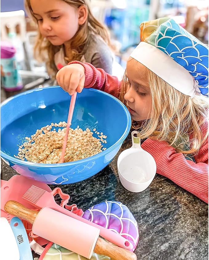 GIFTINBOX Kids Cooking and Baking Set, 54 PCS Complete Kit with Apron and Chef Hat, Real Cooking Utensils and Kitchen Accessories for Junior Chef, Ultimate Baking Gift for Girls Boys