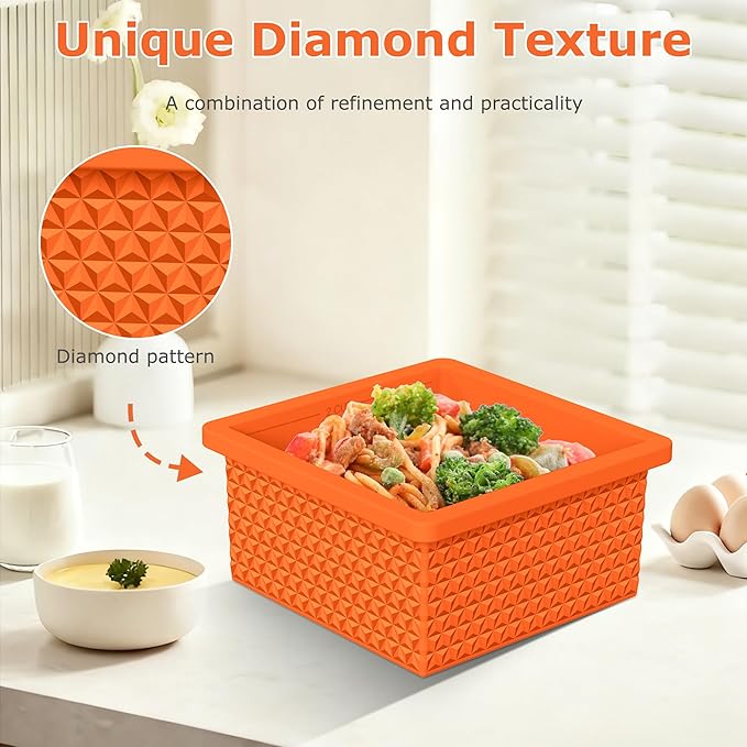 Silicone Freezer Molds for Soup Cube - 2-Cup Freezer Storage Container Tray with Lid,4 Pack Stackable Ice Cube Trays for Portion Control,Food Storage Meal Prep,Oven & Dishwasher Safe