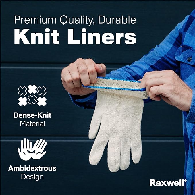 Raxwell BBQ Gloves - Heat-Resistant Gloves for Cooking - Food-Grade Non-Slip Grip & Barbecue Accessories - Includes 6 Cotton Liners for Grilling Accessories - X-Large, Black