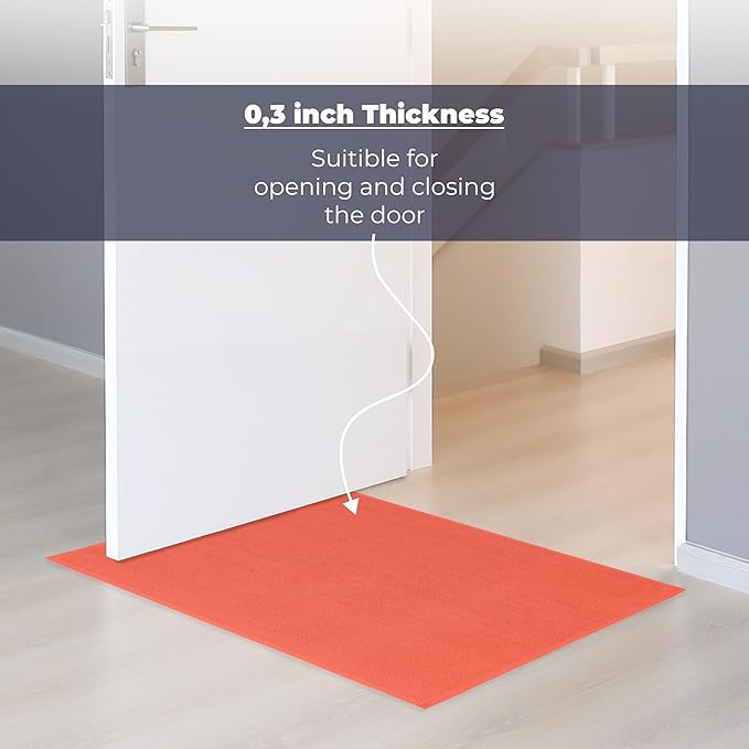 Cotton Paradise 100% Cotton Non Slip Bath Mats for Bathroom, 20x34 inch Soft Absorbent Quick Dry Machine Washable Floor Bath Mat, Coral