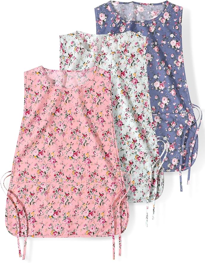 3 pack Women Cobbler Apron Vintage Floral Aprons for Women Chef Bakers Apron for Baking, Cooking, Gardening