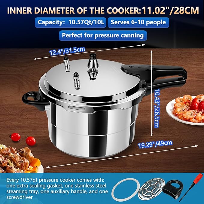 pressure cooker 10 qt All Stovetops Induction Compatible Thickened Pressure Cooker with Spring ollas de presión para cocinar pressure cooker 10.57 qt Aluminum