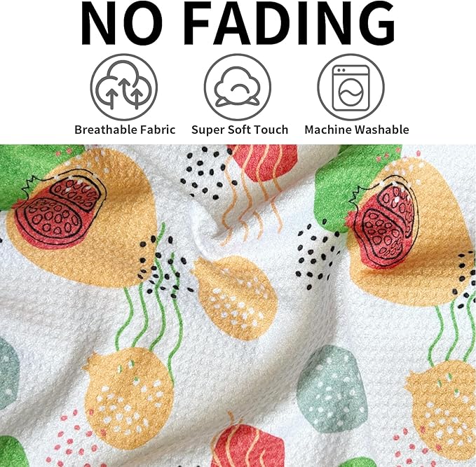 QUILTINA Dish Towels Set - 11.8 * 11.8 Inches 100% Cotton Waffle Weave Kitchen Towels 6 Pack, Dish Towels for Kitchen, Super Absorbent for Drying and Cleaning