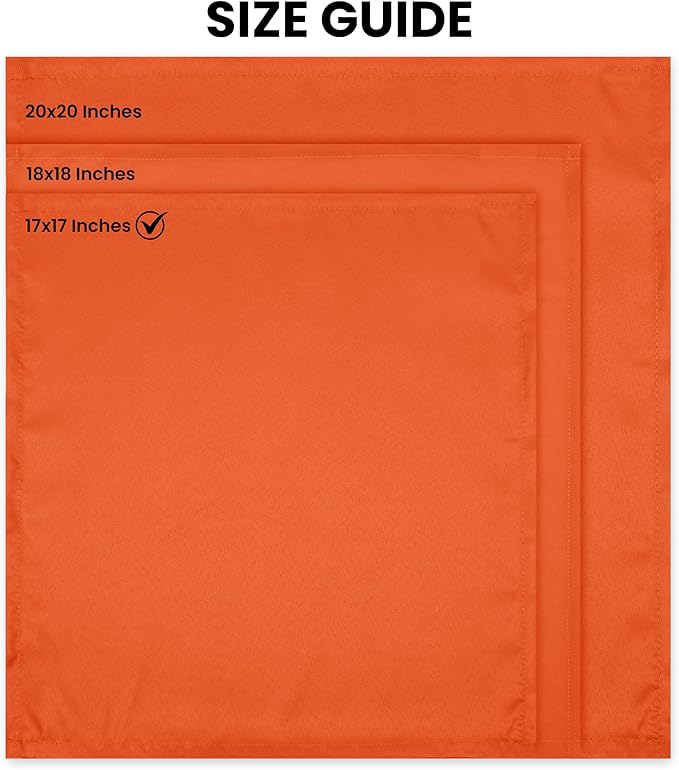 Utopia Home [24 Pack, Orange] Cloth Napkins 17x17 Inches, 100% Polyester Hemmed Edges, Washable and Reusable Ideal for Halloween, Thanksgiving, Parties, Weddings and Dinners