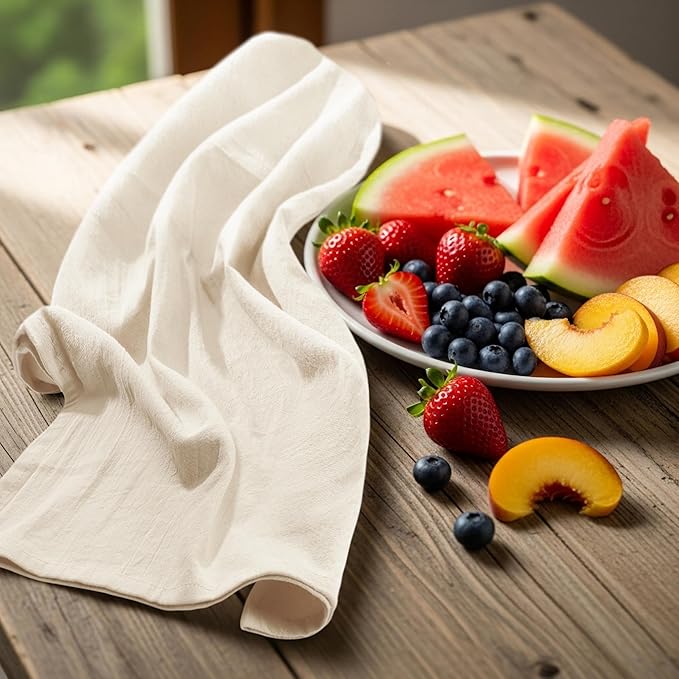 Utopia Kitchen Natural Flour Sack Towels [6 Pack - 28 x 28 Inch] 100% Cotton Tea Towels for Cleaning & Drying - Highly Absorbent Kitchen Dish Cloth