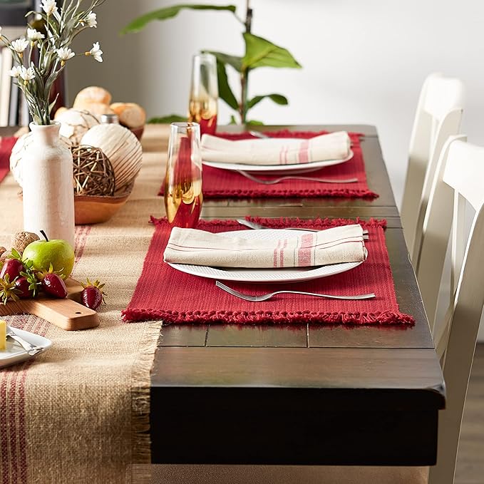 DII Variegated Tabletop Collection, Dining Set, Tango Red, 8 Piece