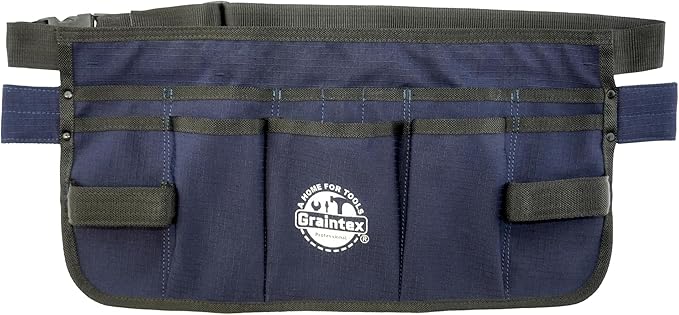 Graintex Heavy-Duty Ripstop Canvas Tool Apron – 12 Pockets, Adjustable Belt, Reinforced Stitching – Carpenter, Gardener, and DIY Utility Waist Apron