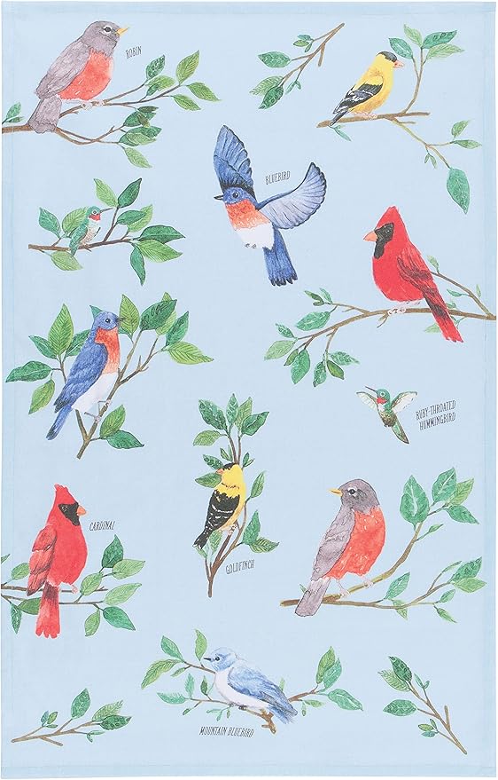 Now Designs Birdsong Printed Kitchen Towel, 18x28 inches