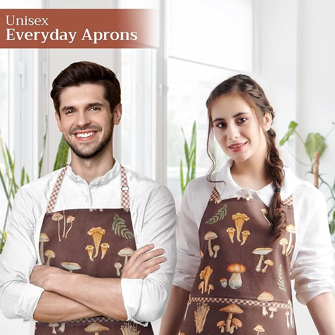 Maison d' Hermine 100% Cotton Apron for women with Pocket Kitchen Chef Apron for Men Cooking Mothers Day Gifts