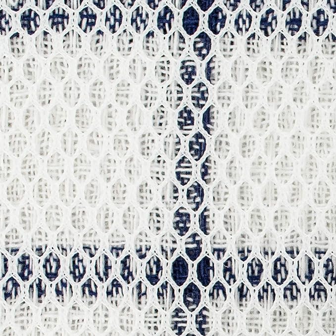 DII Scrubber Dishcloths Collection Windowpane Dishrag Set, 12x12, White/Nautical Blue Stripe, 6 Piece