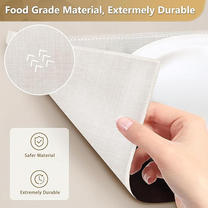 Placemats Set of 6 Linen Washable Kitchen Dining Misty Forest Table Mats Stain Heat-Resistant Desktop Décor Place Mats for Home Party Indoor 12x18 in