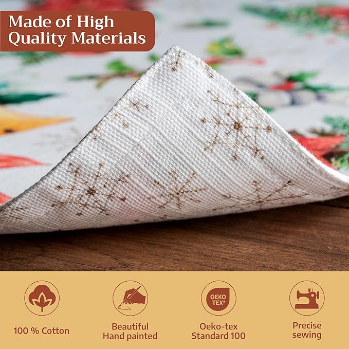 Maison d' Hermine Placemats Set of 4 100% Cotton Washable Cloth Place Mats, Reusable Table Mats for Thanksgiving Christmas Decorations Kitchen Dining Party Wedding Restaurant (Chromo, 13" x 19")