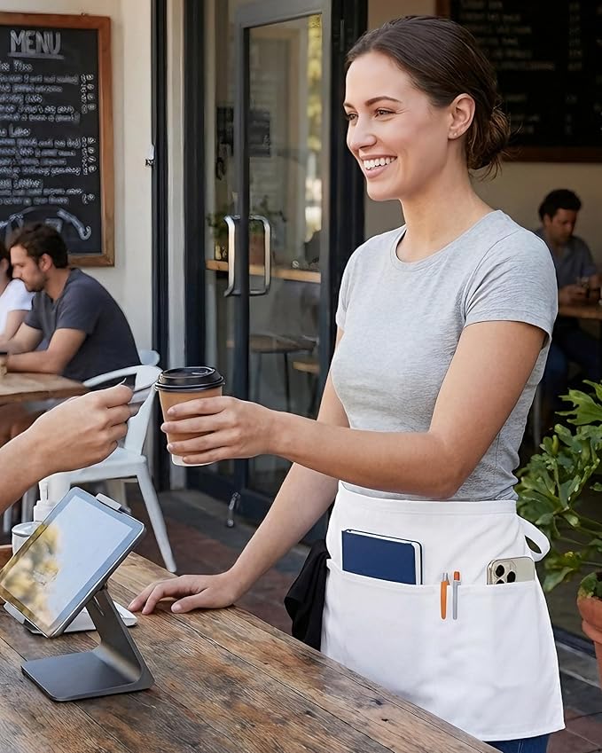 Xeoxarel Aprons with 4 Pockets (Available in 3 Pack / 7 Pack) 23.5'' X 11.5''