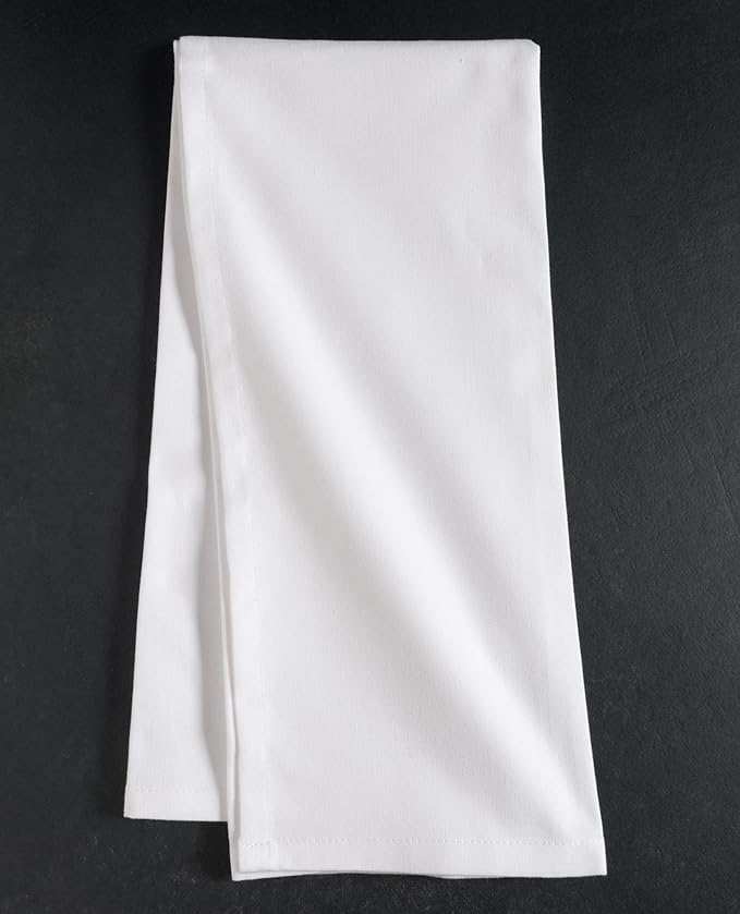 KAF Home White Kitchen Towels, 10 Pack, 100% Cotton - 20 x 30, Soft and Functional Multi-Purpose, Baking, Cooking, Cleaning, Printing, Monogramming, and Embroidery (Plain Weave)