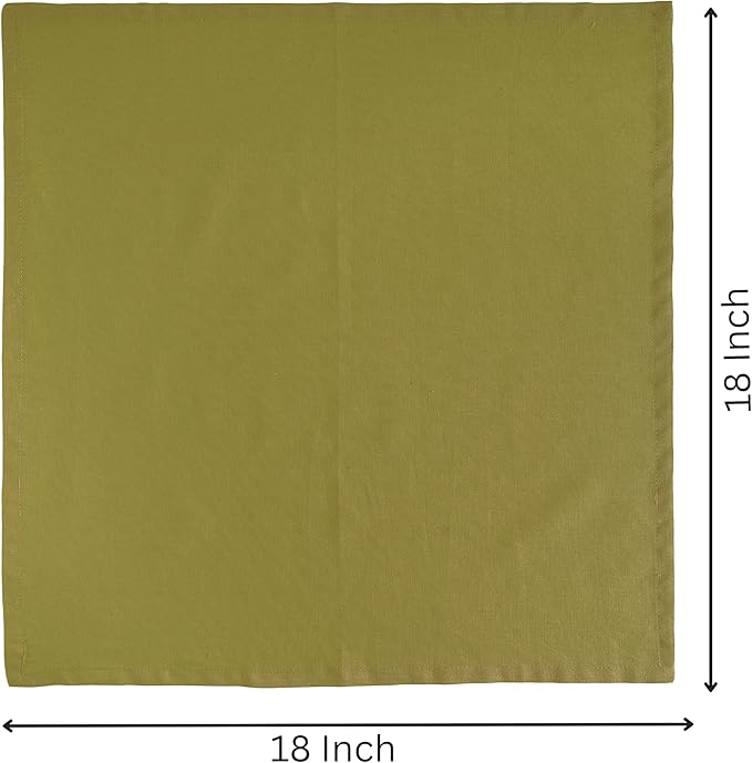 FINGERCRAFT Dinner Cloth Napkins, Cotton Linen Blend Mitered Corner Napkins Cloth 12 Pack Natural Premium Quality for Every Day Use, Parties, Easter, Thanksgiving, Weddings, 18x18 inch Olive Green