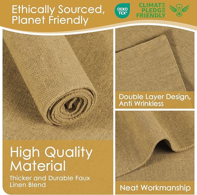 MANSPHIL Faux Linen Placemats Set of 4 Washable Fabric Cloth Place Mats Heat Resistant Double Layer Table Mats Wrinkle Free Dining Kitchen Table Decor - 13x19 Inch Oeko Tex Placemat