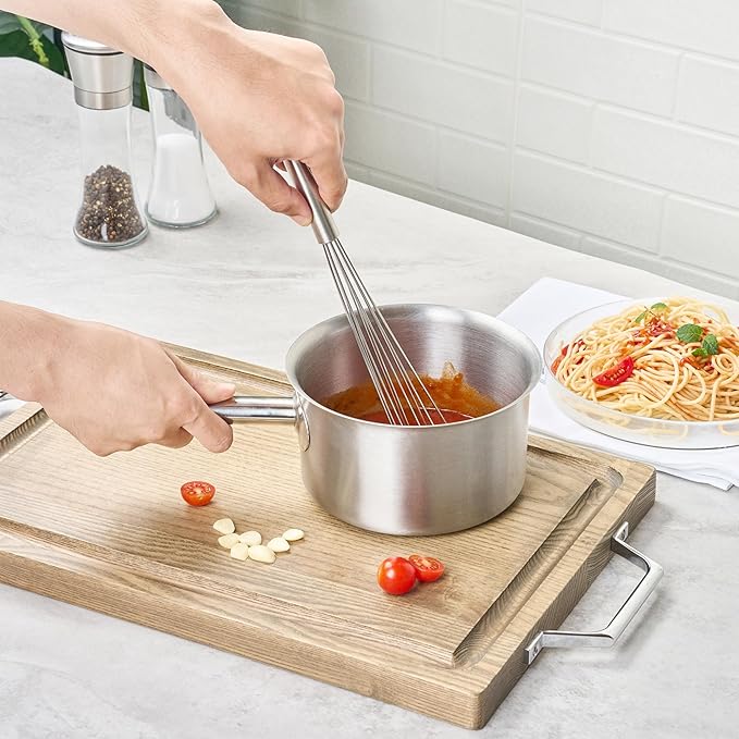 Restaurantware 12.5 in Stainless Steel Ball Whisk with Silicone Tips - 24 Pack - German Standard Sauce & Gravy Whisk, Non-Scratch, Dishwasher Safe - Non-Stick Safe Silicone Ball Whisk for Baking