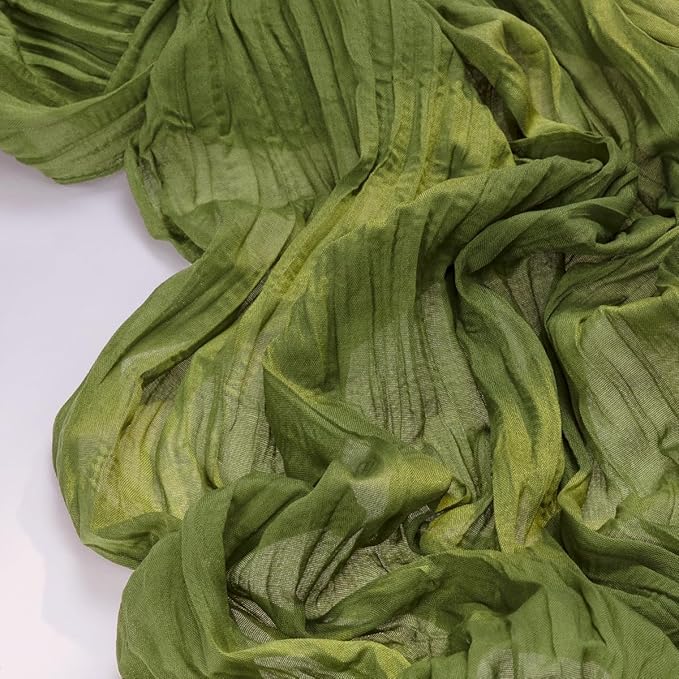 Socomi 2pcs Campsite Green Easter Spring Cheesecloth Table Runner Boho Rustic Gauze 120 inch 10FT Cheese Cloth Runner for Wedding Party Baby Shower Birthday Home Decor Holiday Decorations