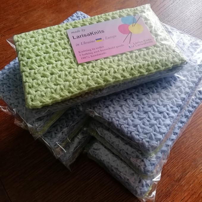 Set 3 Cotton Pastel Dish Rags Crochet Reusable Washcloth Knitted Volume Kitchen Dish Cloth Absorbente Widely Use