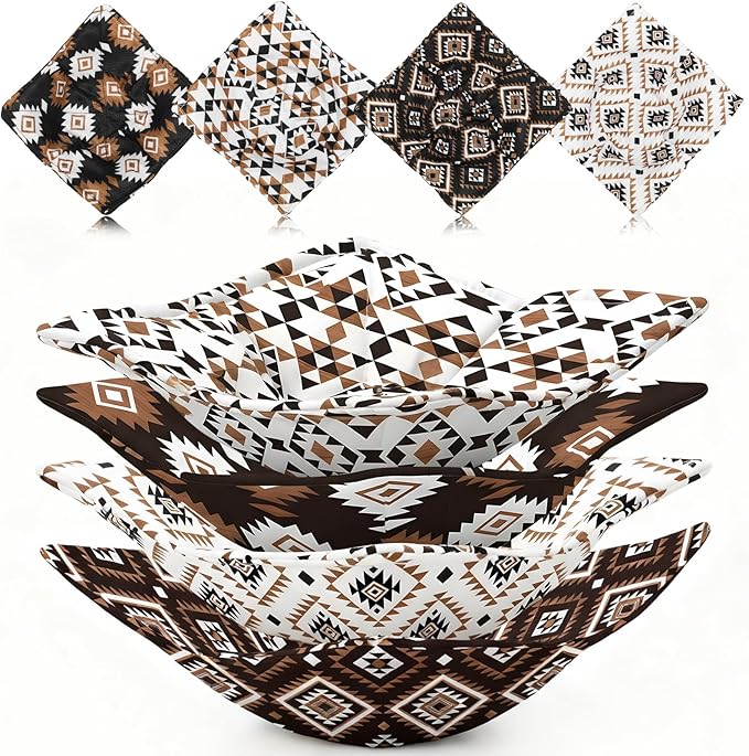 Chengu 4 Pcs Microwave Bowl Cozy Holders for Hot Food Pad Soup Bowl Potholder Heat Resistant Multipurpose Quilted Safe Holder for Kitchen Plate Supply