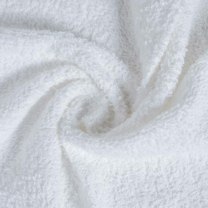 Softolle 100% Cotton Washcloths 60 Pack (12x12 Inches) Soft, Highly Absorbent Washcloth, Face Towels, Wash Cloths for Face, Ring Spun, Bulk Pack (White)