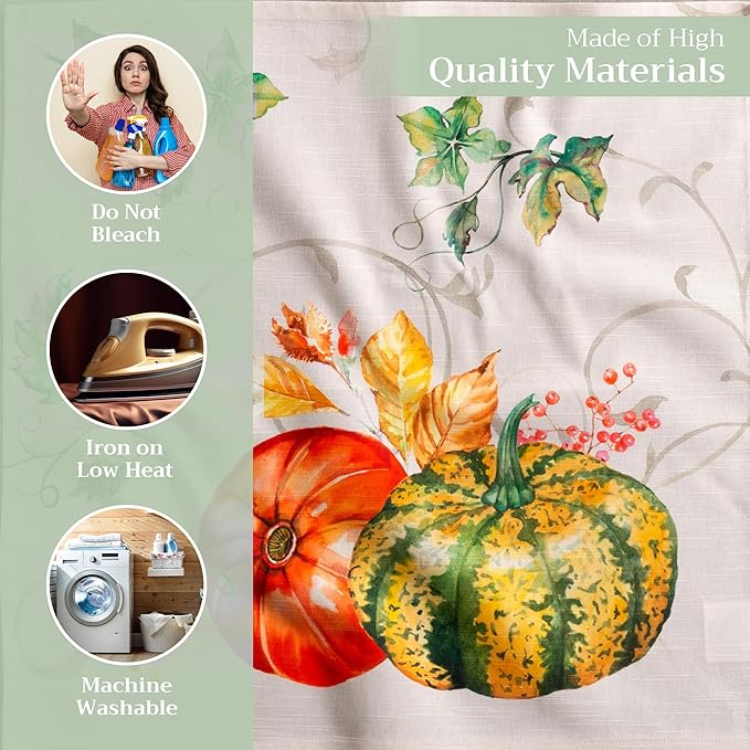 Maison d' Hermine Cloth Napkins Set of 4 100% Cotton for Thanksgiving Christmas Decorations Everyday Reusable Square Fall Napkins Cloth Washable Dinner Party (Lumina, 20"x20")