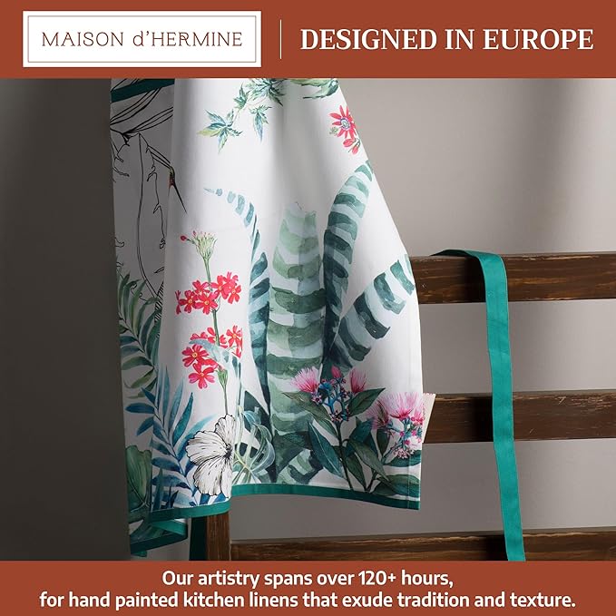 Maison d' Hermine 100% Cotton Apron for women with Pocket Kitchen Chef Apron for Men Cooking Mothers Day Gifts