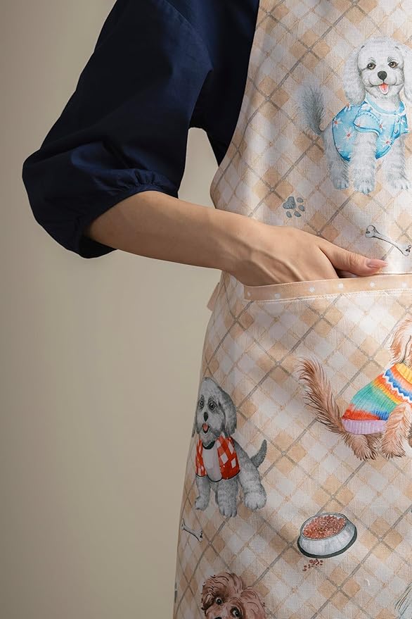 Maison d' Hermine 100% Cotton Apron for women with Pocket Kitchen Chef Apron for Men Cooking Mothers Day Gifts