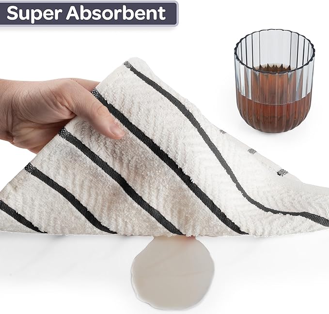Dish Cloths 16-Pack - 12x12 Dish Cloths for Washing Dishes, Scrubbing, Drying and Everyday Messes - Soft and Absorbent Cotton Kitchen Towels - Kitchen Towels and Dishcloths Sets by Lavish Home (Black)