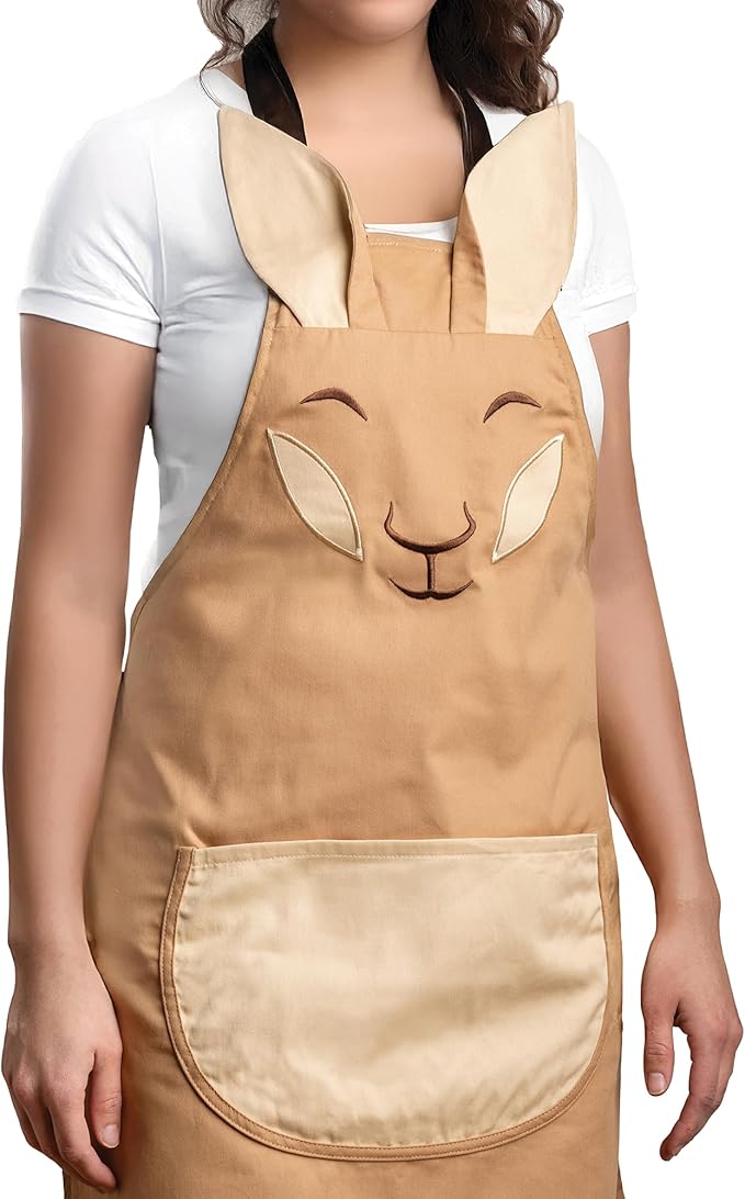 OTOTO Aproo Cooking Apron – Cute Kitchen Apron with Pockets, Funny and Giftable Kitchen Accessories, Kangaroo Design - Kitchen GIfts, Funny Gifts, White Elephant Gifts (Brown Aproo Only)