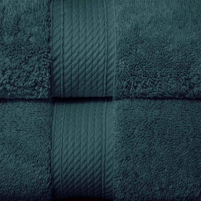 SUPERIOR Egyptian Cotton Pile 10 Piece Towel Set, Includes 2 Bath, 4 Hand, 4 Face Towels/Washcloths, Ultra Soft Luxury Towels, Thick Plush Essentials, Guest Bath, Spa, Hotel Bathroom, Teal
